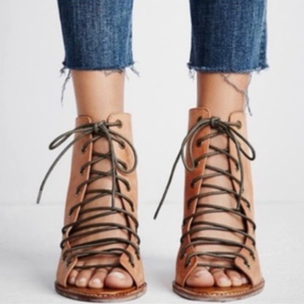 Jeffrey Campbell x Free People Lace Up Heels - size 8